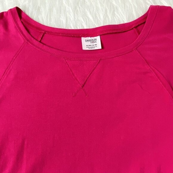 Danskin Now Women's size XL 16-18 Long Sleeve Pullover High Low Hem Top Pink - Picture 3 of 7